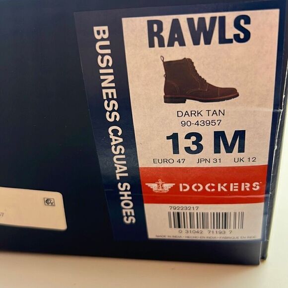 Dockers Mens Rawls Rugged Lace-up Synthetic Leather Lugged Sole Cap Toe Boot M11 - Picture 5 of 11